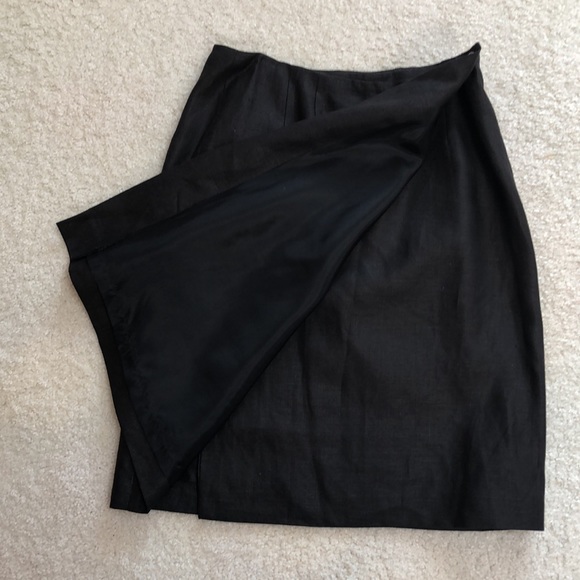 Ann Taylor Studio 100% linen black skirt size 4 - Picture 6 of 6